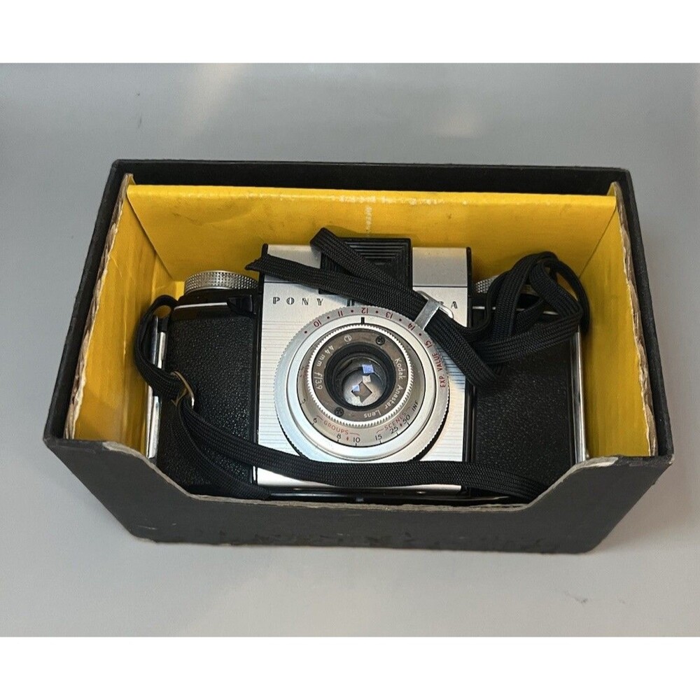 Antique Kodak Pony II 35mm Film Camera With Strap In Original Box